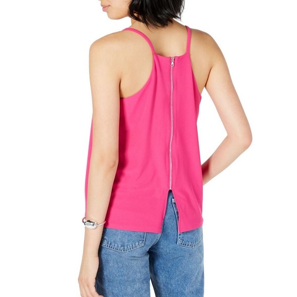 Bar III Zip-Back Halter Cutout Tank Top (XXL, Pink Bon Bon) NWT - Picture 2 of 5